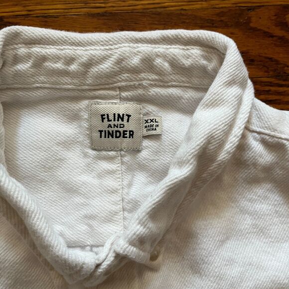 Flint and Tinder Men's XXL White Hemp Blend Button Up Long Sleeve Shirt - Picture 2 of 8